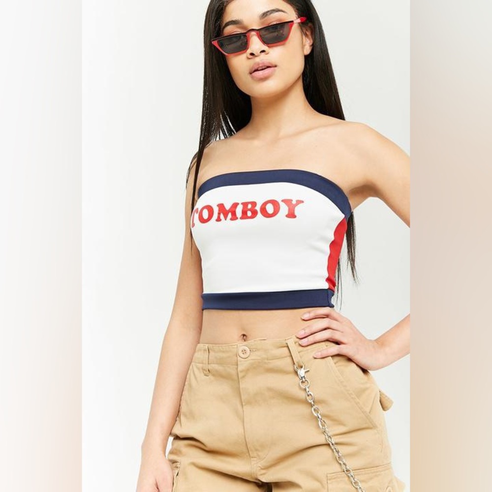 January 7 Blue White and Red ‘Tomboy’ Tube Top NWOT